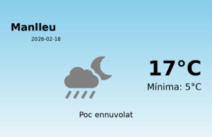 AEMET: El temps per a Manlleu – 18 de Febrer de 2026