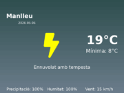 AEMET: El temps per a Manlleu – 5 de Maig de 2026