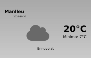 AEMET: El temps per a Manlleu – 30 de Octubre de 2026